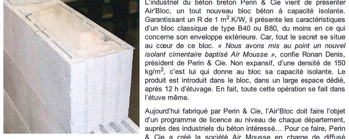 L’extraordinaire bloc isolant de Perin & Cie