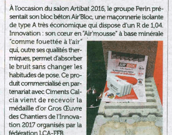 Un article sur Air’Bloc dans le magazine Zepros